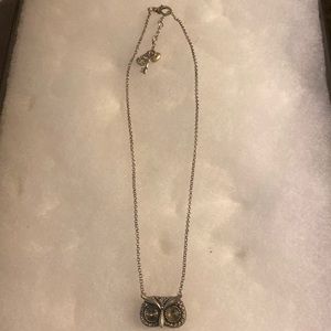 Fossil Silverstone Owl Necklace